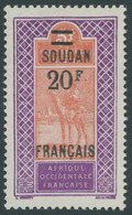 MALI 59 **, 1927, 20 Fr. Auf 5 Fr. Tuareg, Postfrisch, Pracht - Other & Unclassified