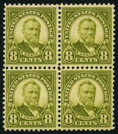 USA 270 VB **,* , Scott 560, 1923, 8 C. Grant Im Viererblock, Das Untere Paar Postfrisch, Pracht - Ungebraucht