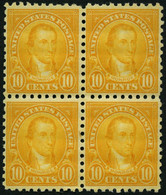 USA 272C VB **, Scott 591, 1925, 10 C. Monroe, Gezähnt L 10, Im Postfrischen Viererblock, Pracht - Ungebraucht