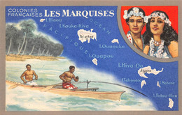 ¤¤  -  POLYNESIE FRANCAISE  -  TAHITI   -  LES MARQUISES   -  Carte éditée Par Les Produits Chimiques " LION NOIR " - Polynésie Française