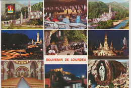 Lourdes 65 Multivues La Vierge  - Basilique - Centre Mondial  De Pèlerinage   Etc...  , - Vergine Maria E Madonne