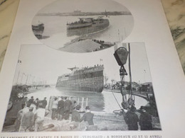 PHOTO LANCEMENT ET L ENTREE DU VERGNIAUD A BORDEAUX 1910 - Bateaux
