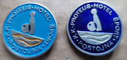 Proteus Human Fish Caves Nine-pin Bowling Club KK Proteus Hotel Sport Postojna Slovenia Vintage Pins - Animaux