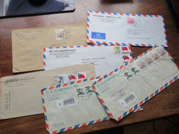 Asien VR China / Taiwan 1980er Jahre Kleiner Posten Mit 6 Firmenbriefe Air Mail / Registered Letter - Lettres & Documents