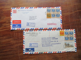 Asien 1986 GB Kolonie Hong Kong 1986 2x Firmen Belege Registered / Express Mit Hohen Frankaturen! - Brieven En Documenten