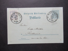 AD Württemberg 21.3.1902 Letzttag Der Eigenen Marken In Württemberg GA Mit Germania ZuF Gesendet " Vis A Vis Per Post" - Postal  Stationery