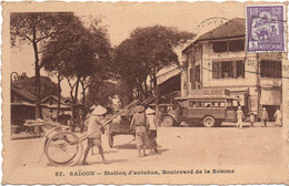 SAIGON (INDOCHINE) - STATION D'AUTOBUS BOULEVARD DE LA SOMME - BUS - Viêt-Nam