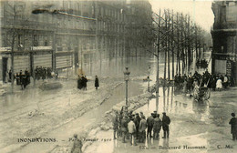Paris * 8ème 9ème * Le Boulevard Hausmann * Inondations Crue Janvier 1910 - Arrondissement: 08