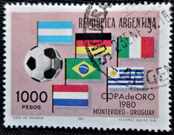 Timbre D'Argentine 1981 Football Gold Cup, Montevideo  Stampworld N° 1526 - Usados