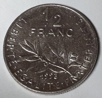 FRANCE 1/2 FRANC NICKEL SEMEUSE 1993 SANS MARQUES D'ATELIERS FRAPPE MONNAIE (SANS DIFFERENTS) - 1/2 Franc