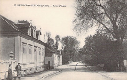 CPA - France - 18 - SAVIGNY EN SEPTAINE - Route D'Avord - Animée - Sonstige & Ohne Zuordnung