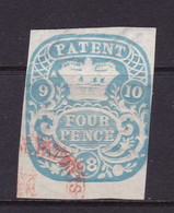GB Fiscal/ Revenue Stamp.  Patent 4d Blue  (A) - Fiscale Zegels