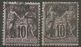 France - Type Sage - N°103 - 10c. Noir Sur Lilas Et Noir Sur Violet - 1898-1900 Sage (Tipo III)