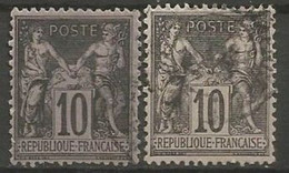 France - Type Sage - N°103 - 10c. Noir Sur Lilas Et Noir Sur Lilas Gris - 1898-1900 Sage (Tipo III)