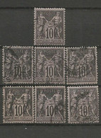 France - Type Sage - N°103 - 10c. Noir Sur Lilas - 7 Exemplaires - 1898-1900 Sage (Type III)