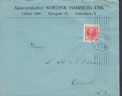 Denmark Aktieselskabet NORDISK HAMMERVÆRK, TMS Cds. KJØBENHAVN (*N*) 1911 Cover Brief ASSENS (Arr.) 2x Fr. VIII. - Briefe U. Dokumente