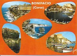 Bonifacio - Multi Vues : Vieille Ville Et Le Surplomb De La Falaise, Le Port Et La Citadelle, - Carte Datée Aout 1980 - Andere & Zonder Classificatie