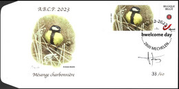 DUOSTAMP/ MYSTAMP° FDC - Mésange Charbonnière / Koolmees / Parus Major - SIGNÉ / GETEKEND - BUZIN - Cartas & Documentos