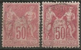 France - Type Sage - N°104 - 50c. Rose Et Rose Pâle - 1898-1900 Sage (Type III)