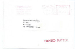 Canada Card Via Macedonia 1999,meter Stamp Motive SWIM MAGAZINE - Briefe U. Dokumente