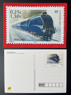 France 2021 Stationery Carte Postale Entier Ganzsache Train Eisenbahn Railways Légendes Du Rail Mallard - Trains