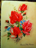 CP Th Cartet Philip, Double Bonne Fête Maman, Bouquet De Roses, écrite 05/1969 - Fête Des Mères