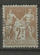 France - Type Sage - N°105 - 2f. Bistre Sur Azuré - Obl. - 1898-1900 Sage (Type III)