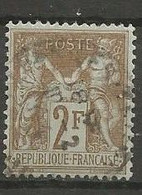 France - Type Sage - N°105 - 2f. Bistre Sur Azuré - Obl. - 1898-1900 Sage (Type III)