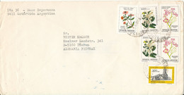 Argentina Cover Sent To Germany 28-2-1983 With More FLOWER Stamps - Storia Postale