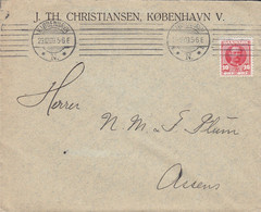 Denmark J. TH. CHRISTENSEN, TMS Cds. KJØBENHAVN N. 1909 Cover Brief Brotype ASSENS (Arr.) 10 Øre Fr. VIII. - Briefe U. Dokumente