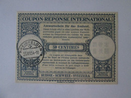 Switzerland/Suisse Valued 50 Centimes IRC-International Reply Coupon 1954,see Pictures - Schweiz