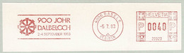 Schweiz / Schweden 1983, Freistempel / EMA / Meterstamp Dalbeloch Basel, Wasserrad / Roue Hydraulique / Water Wheel - Wasser