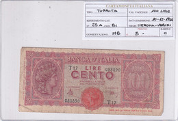 ITALIA 100 LIRE 10-12-1944 CAT. N° 25A - 100 Liras