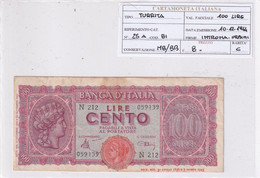 ITALIA 100 LIRE 10-12-1944 CAT. N° 25A - 100 Liras