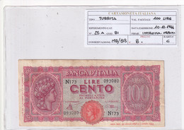 ITALIA 100 LIRE 10-12-1944 CAT. N° 25A - 100 Liras
