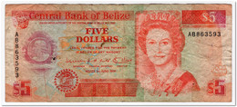 BELIZE,5 DOLLARS,1991,P.53b,CIRCULATED - Belize