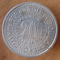 Bois De Boulogne - Transport 20 Centimes Chemin De Fer Du Bois De Boulogne 1921 - Monétaires / De Nécessité