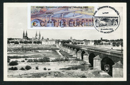 FRANCE (2022) Carte Maximum Card ATM LISA - émax Exposition Philatélique Moulins 2022 Pont Régemortes, Bridge, Puente - 2020-…