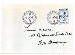 1987-- NOYON--60... Cachet FDC "Avènement D' Hugues Capet"..tp Concordant Seul Sur Lettre  Destinée à Chambourcy -78 - Gedenkstempel