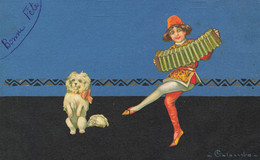 E. COLOMBO * CPA Illustrateur Colombo Italien Italia * N°2222 * Chien Dog Enfant Accordéoniste Accordéon Musicien - Colombo, E.