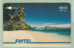 Fiji - Fintel - 1993 Second Issue - $10 Palms & Beach - FIJ-FI-4b - VFU - Fiji