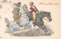 Vienne Viennoise * CPA Illustrateur * Homme Femme Cheval Chevaux Horse * Mode Hippisme Hippique - Chevaux