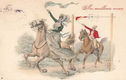 Vienne Viennoise * CPA Illustrateur * Homme Femme Cheval Chevaux Horse * Mode Hippisme Hippique - Caballos