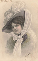 Vienne Viennoise * CPA Illustrateur * Mode Art Nouveau Jugendstil * Tête De Femme Et Chapeau Hat Coiffe - Moda