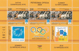 BOSNIA AND HERZEGOVINA Serbian Republic Block 11,unused - Summer 2004: Athens