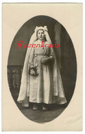 Girl Fille Enfant Child Foto Communie Altes Cabinet Old Photo Ancienne  Studio Communion Photograpie - Non Classés