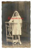 Girl Fille Enfant Child Oude Altes Foto Communie Cabinet Photo Ancienne Studio Communion Photograpie - Ohne Zuordnung