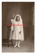 Girl Fille Enfant Child Foto Communie Photographe E. Millécamps  Auchel Photo Ancienne Studio Communion Photograpie - Non Classés