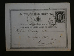 BJ17 BELGIQUE  BELLE CARTE ENTIER 1876 A  LONDON UK   ++++ AFFRANCH. INTERESSANT - Other & Unclassified