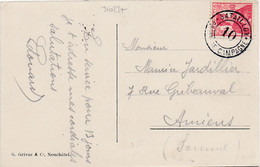 31023# HELVETIA CARTE POSTALE YVONAND Obl 10 BATAILLON POSTE DE CAMPAGNE MILITARIA Pour AMIENS SOMME - Abstempelungen